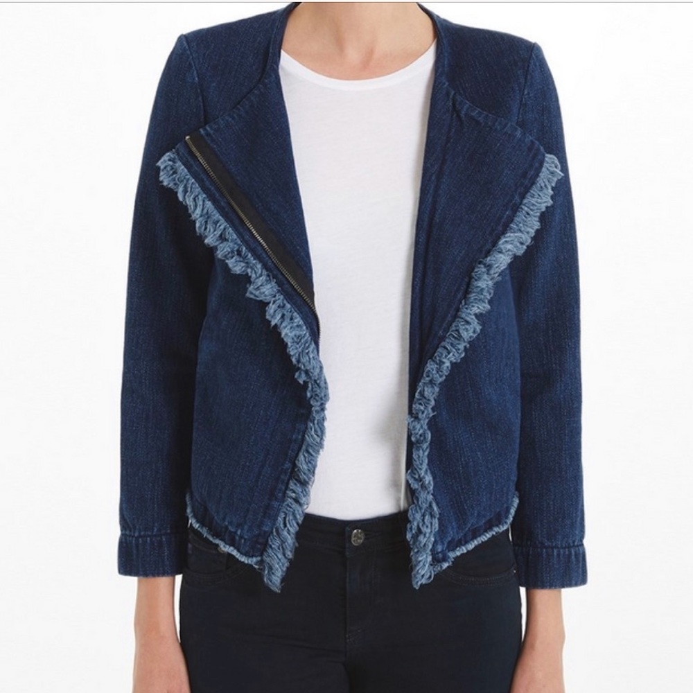 Anthropologie AG Jean Fringe Raw hem Jacket sz Medium. NWT